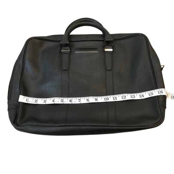 CALVIN KLEIN Men’s Black Leather Briefcase - Picture 2 of 12